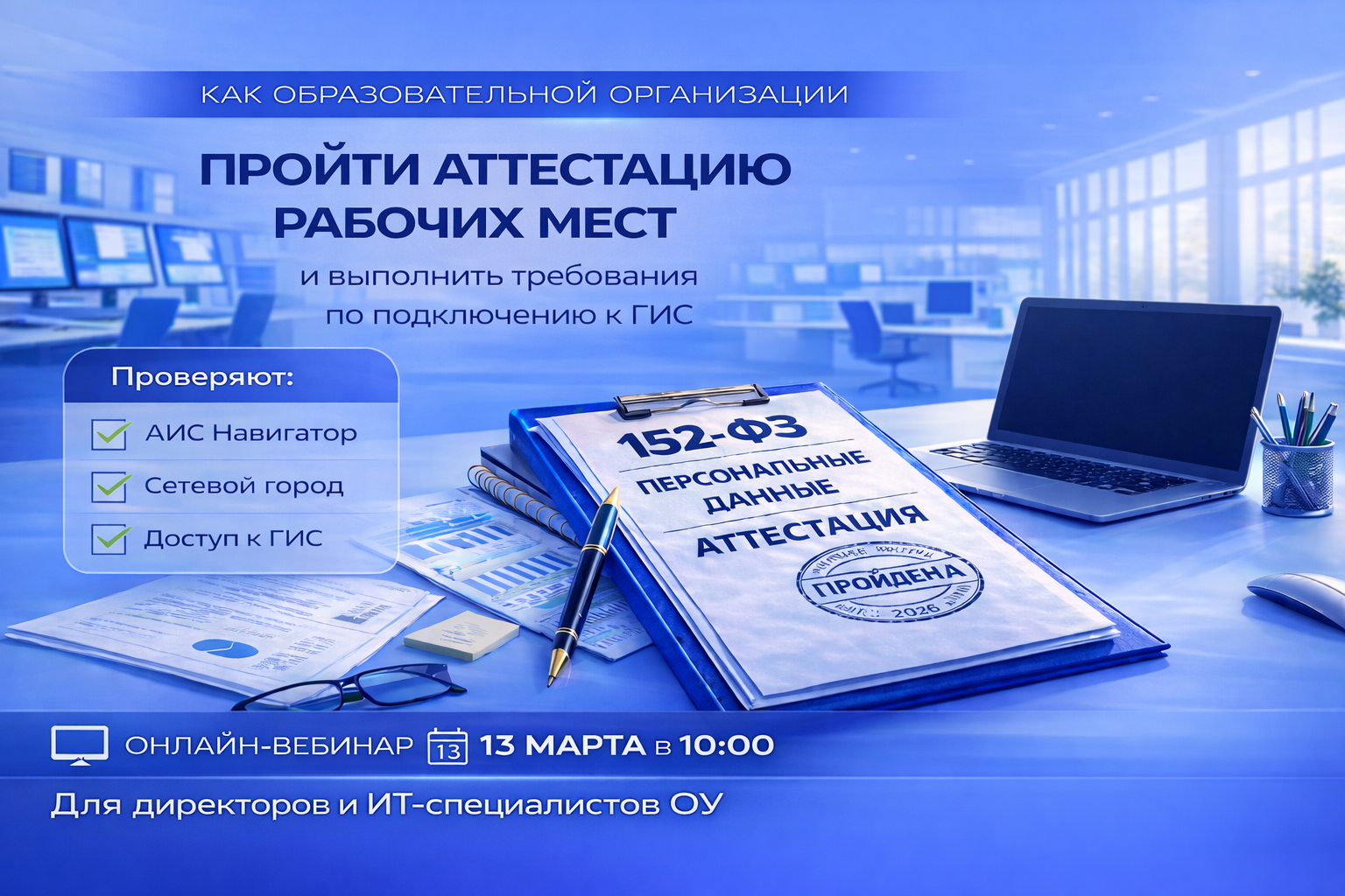 Как образовательной организации пройти аттестацию рабочих мест (152-ФЗ) и выполнить требования по подключению к ГИС