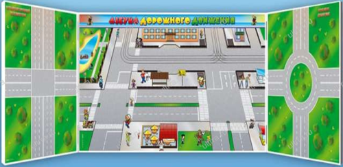 Магнитная доска: азбука дорожного движения – информационная панель с изображением города